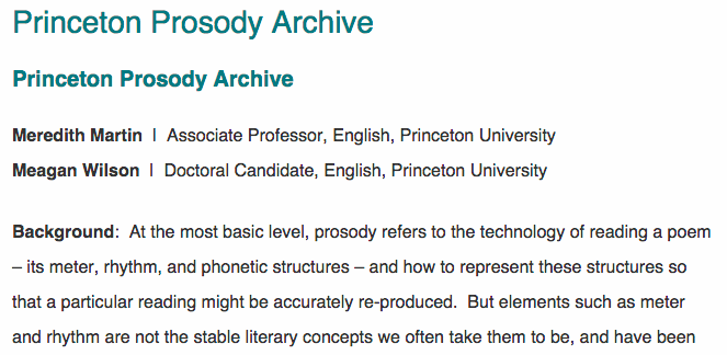 The Princeton Prosody Archive